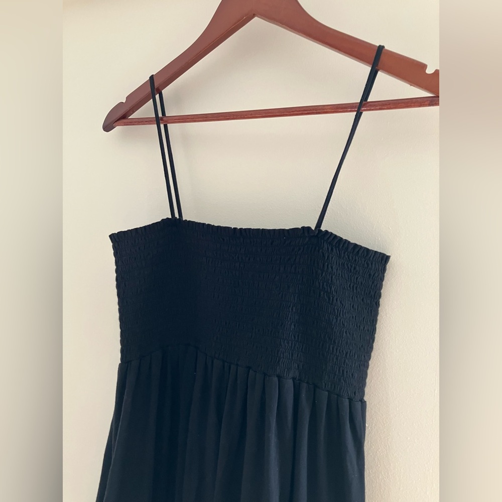 Calder Blake pima cotton black ruched top Lili romper size medium - Picture 2 of 8